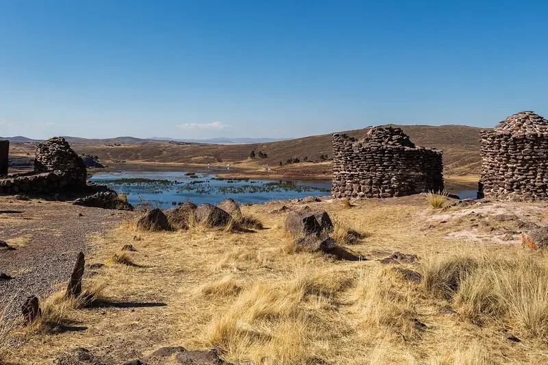 Torres funerárias (chullpas) de Sillustani, perto de Puno